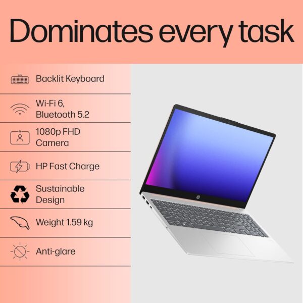 HP Laptop 39.6 cm (15.6") 15-fd0534TU, Silver - Image 2