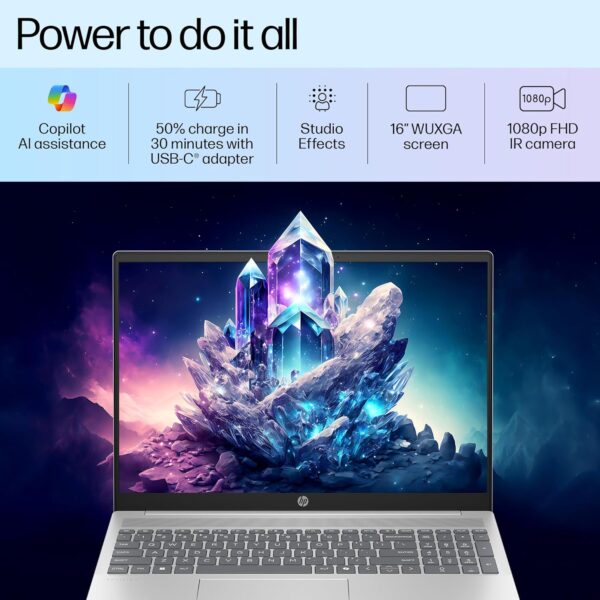 HP Pavilion 40.6 cm (16") Laptop 16-af0015TU, Silver - Image 2