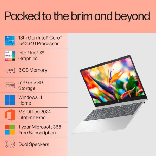 HP Laptop 39.6 cm (15.6") 15-fd0466TU, Silver - Image 3