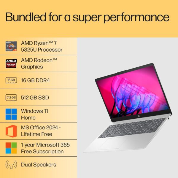 HP Laptop 39.6 cm (15.6") 15-fc0476AU, Silver - Image 3