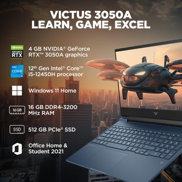 HP Victus 39.6cm (15.6") Gaming Laptop 15-fa1412TX, Performance Blue - Image 3