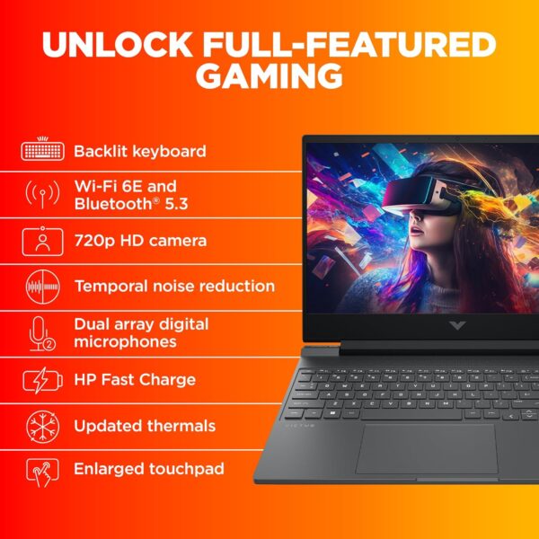 HP Victus Gaming Laptop 39.6 cm (15.6") 15-FA1422TX Mica silver - Image 3