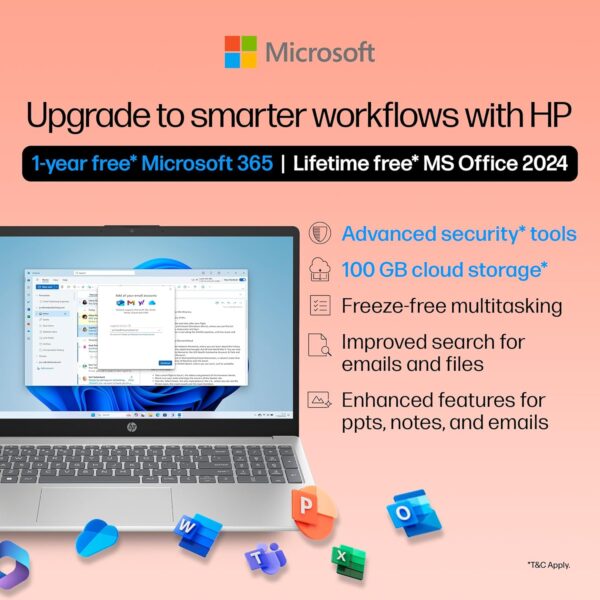 HP Laptop 39.6 cm (15.6") 15-fd0466TU, Silver - Image 6