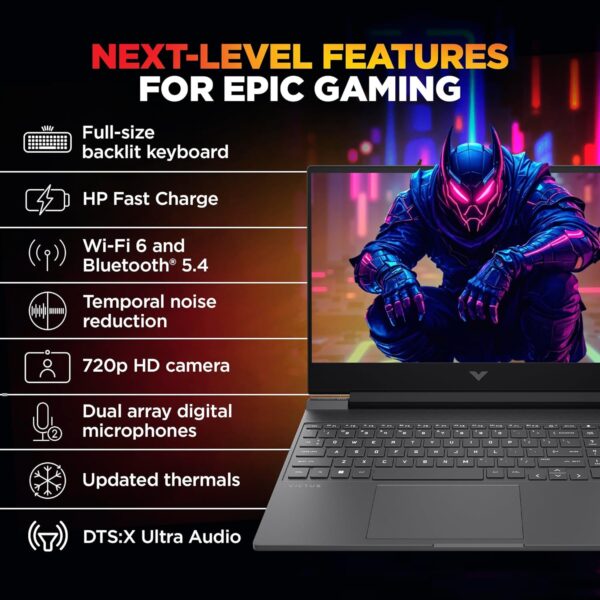 HP Victus Gaming Laptop 39.6cm (15.6) 15-fa2700TX, Mica Silver - Image 7