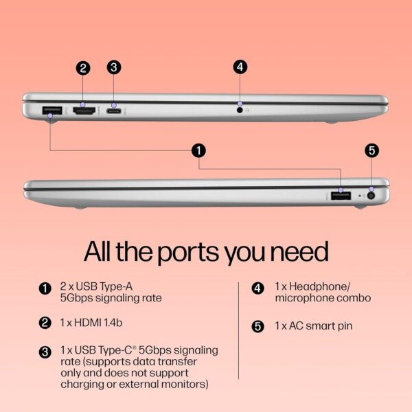 HP Laptop 39.6 cm (15.6") 15-fd0466TU, Silver - Image 9