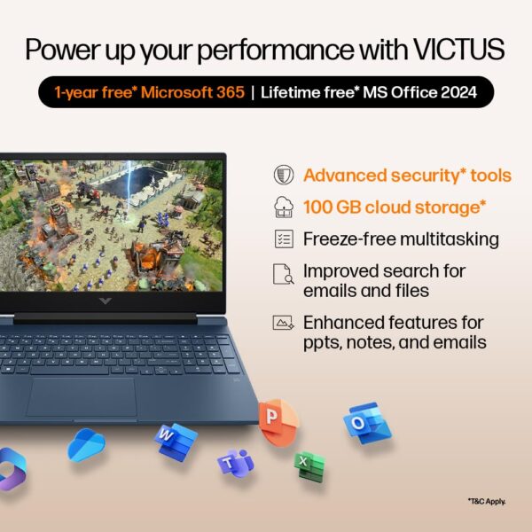 HP Victus Gaming Laptop 39.6cm (15.6") 15-fa2703TX, Mica silver - Image 11