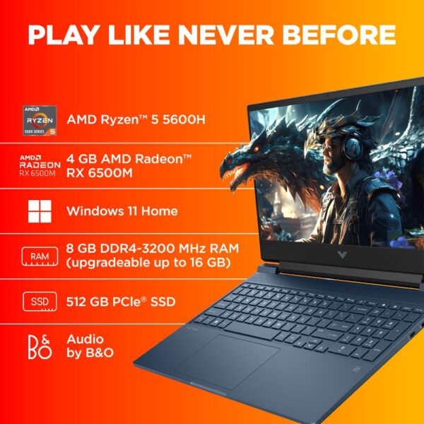 HP Victus Gaming Laptop 39.6cm (15.6") 15-fb0184AX, Performance blue - Image 3
