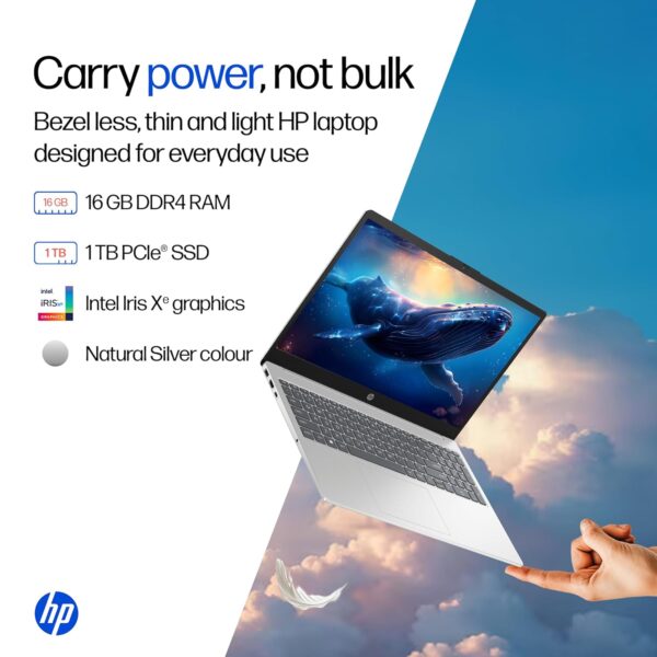 HP Laptop 39.6 cm (15.6) 15-fd0552TU, Silver - Image 3