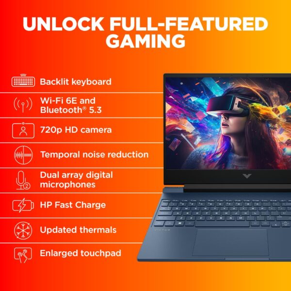 HP Victus Gaming Laptop 39.6cm (15.6") 15-fb0184AX, Performance blue - Image 5